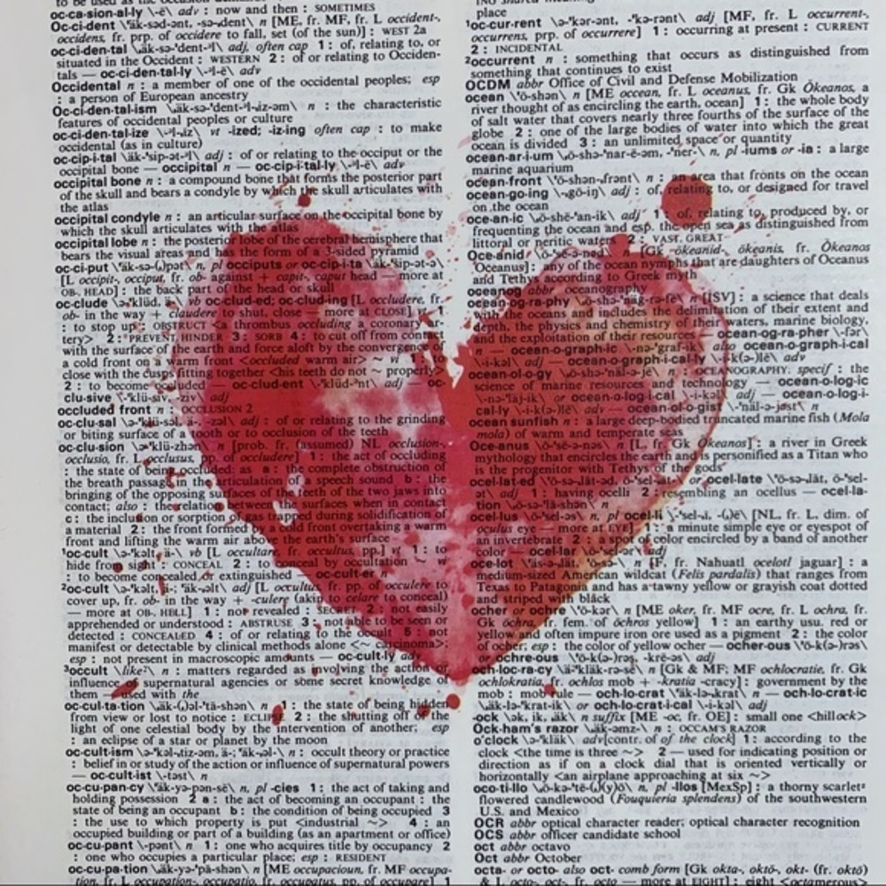 Dictionary Art Print Valentine Heart Paint Splatter, Vintage Art Print